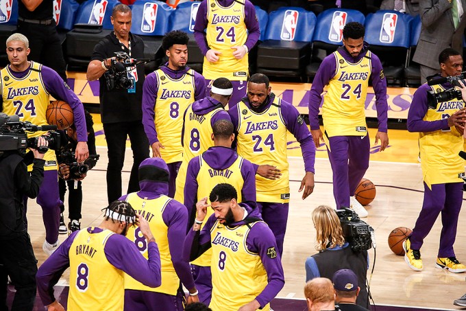 LA Lakers Team Members Are Seen Wearing Kobe Bryant’s Numbers