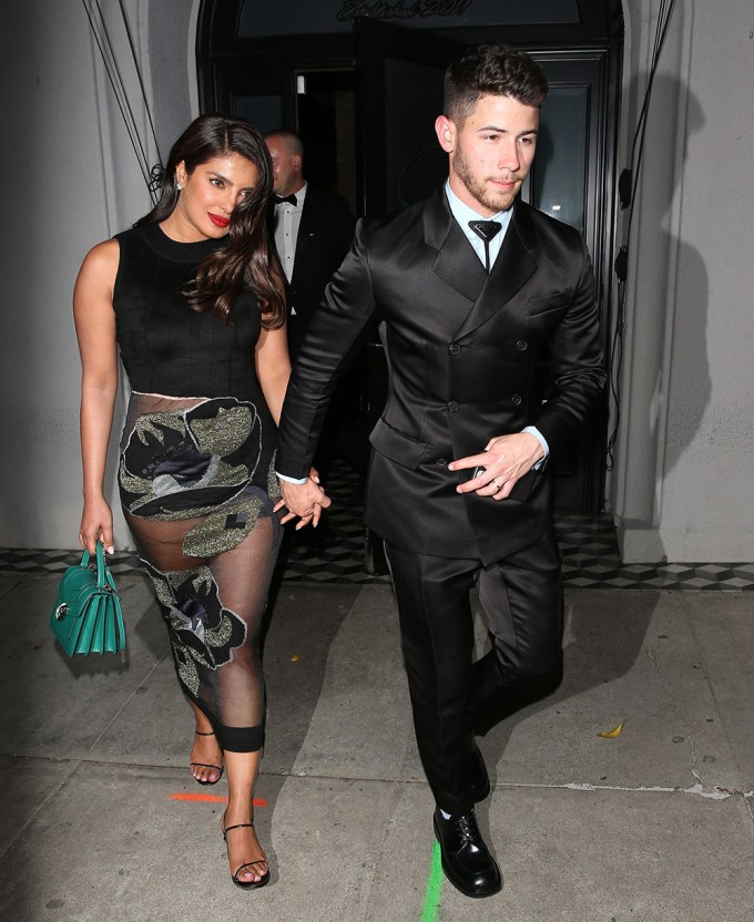 Nick Jonas and his stunning wife Priyanka Chopra-Jonas were seen leaving dinner at ‘Craigs’ Restaurant in West Hollywood, CA