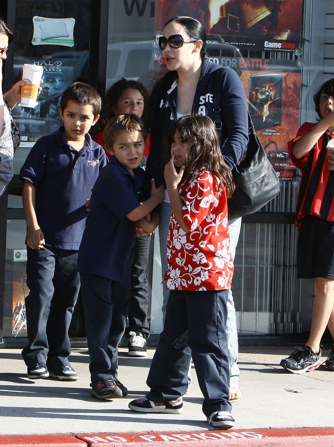 Nadya Suleman and her kids are seen in Anaheim, California