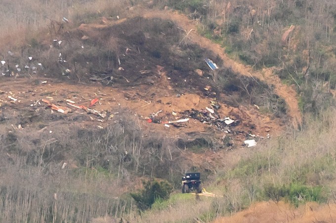 Debris from the site of Kobe Bryant’s helicopter crash in Calabasas