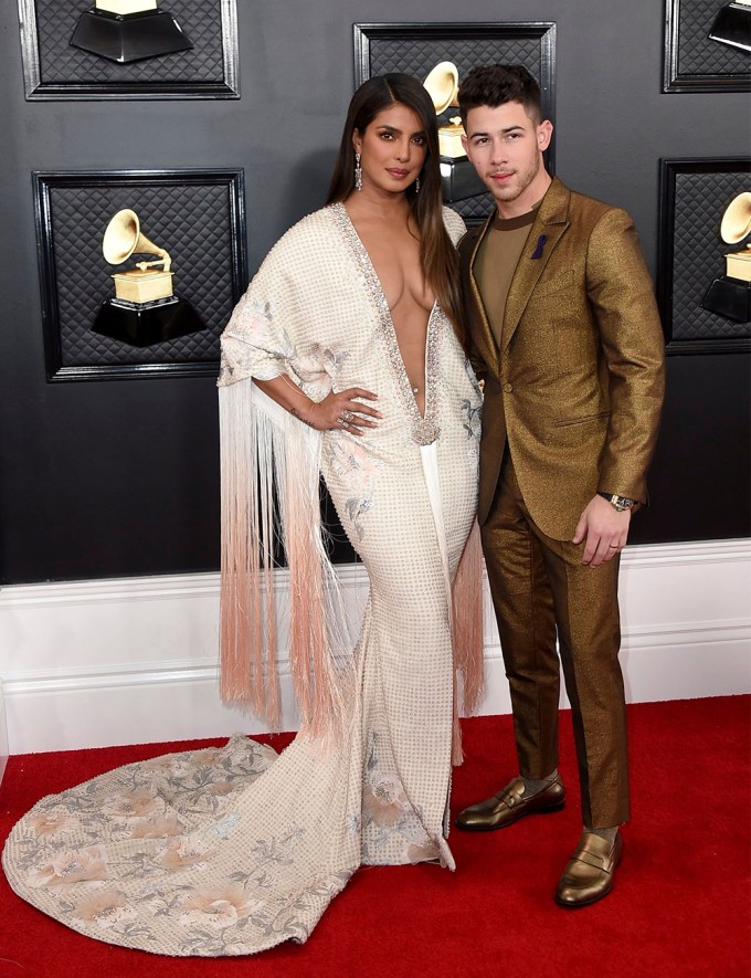 Priyanka Chopra & Nick Jonas sparkle together on the Grammys red carpet