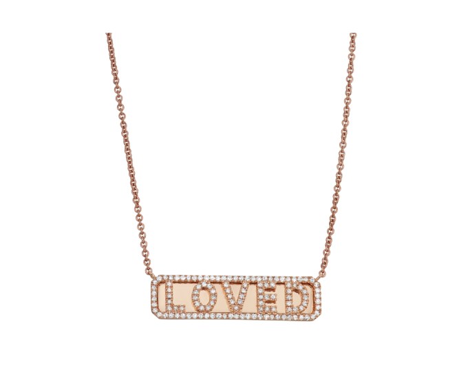 Serena Williams Jewelry ‘Loved’ ID Necklace, $1,250, serenawilliamsjewelry.com