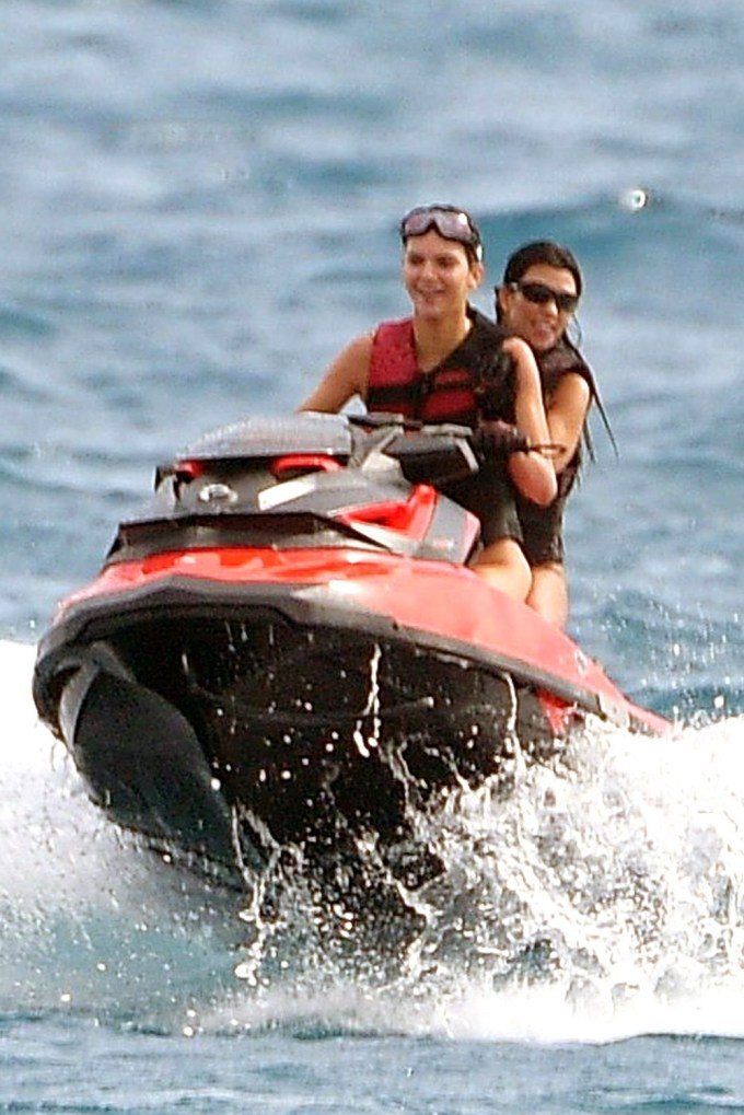 Kendall Jenner and Kourtney Kardashian enjoy the afternoon jet skiing
