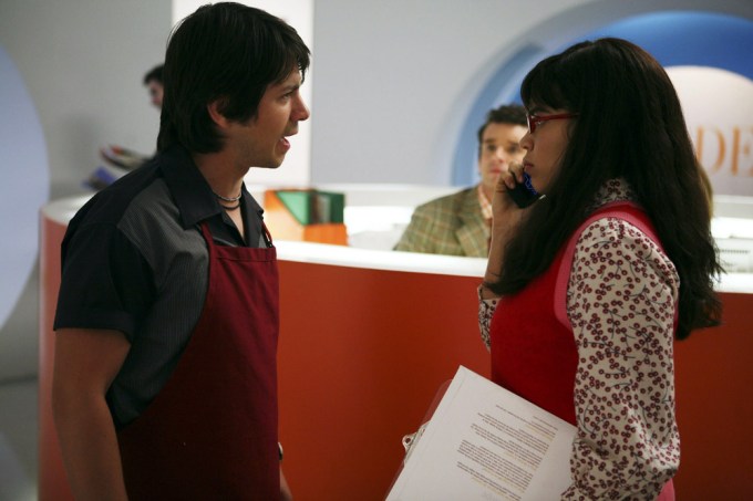 Freddy Rodriguez and America Ferrera in a scene from ‘Ugly Betty’