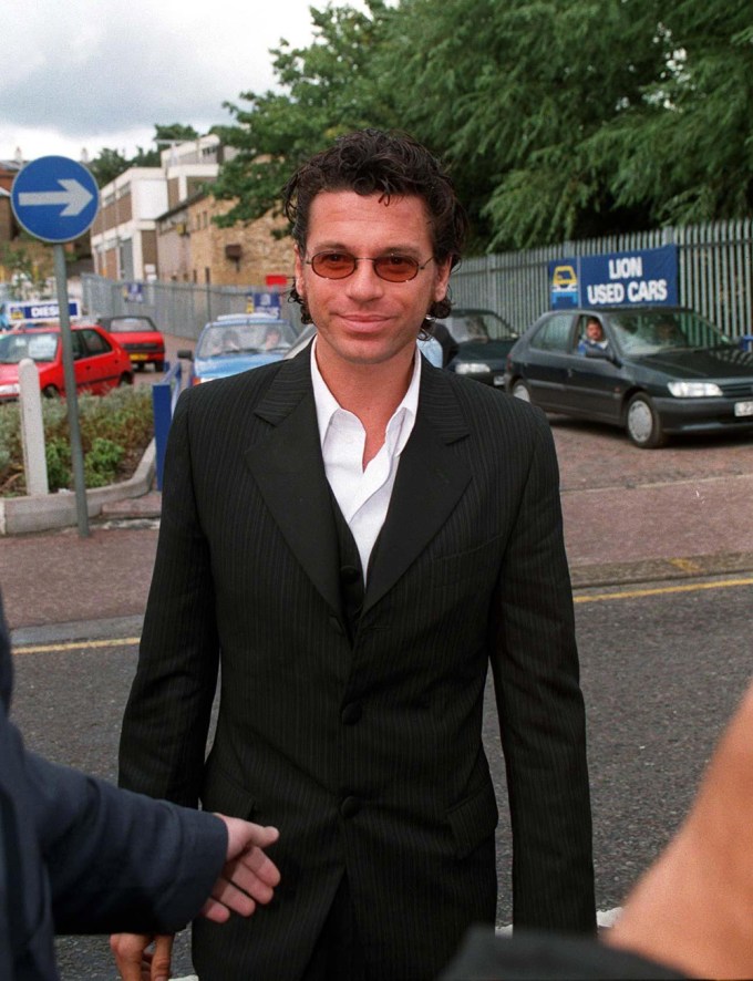Michael Hutchence Arrives At Maidstone Court In The U.K.