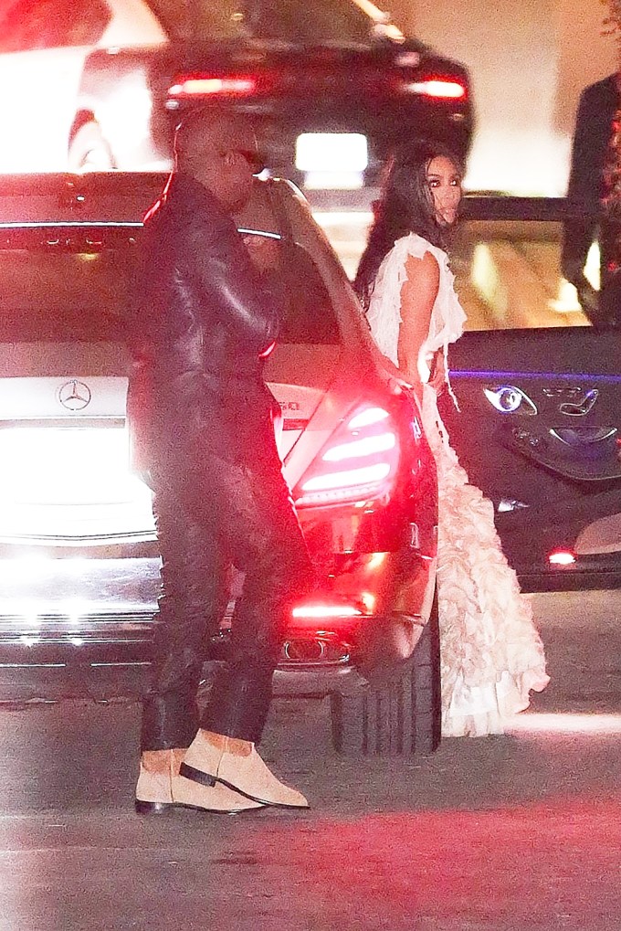 Kim Kardashian & Kanye West Head Into the Party