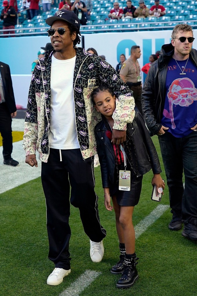 Jay-Z & Blue Ivy Check Out Super Bowl 54