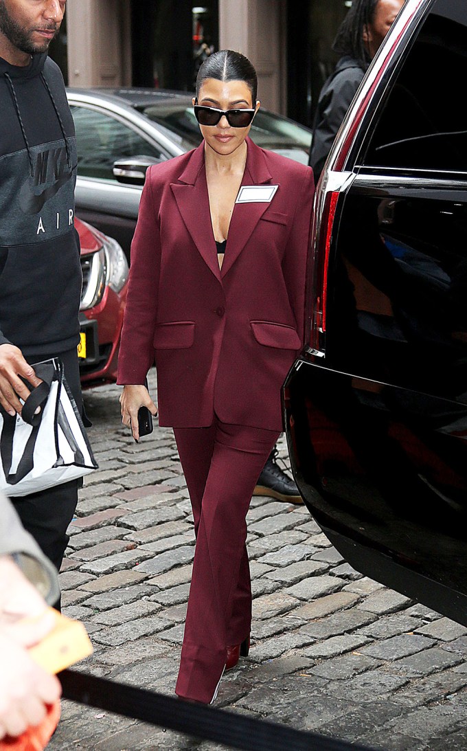 Kourtney Kardashian on her way to an event during New York Fashion Week