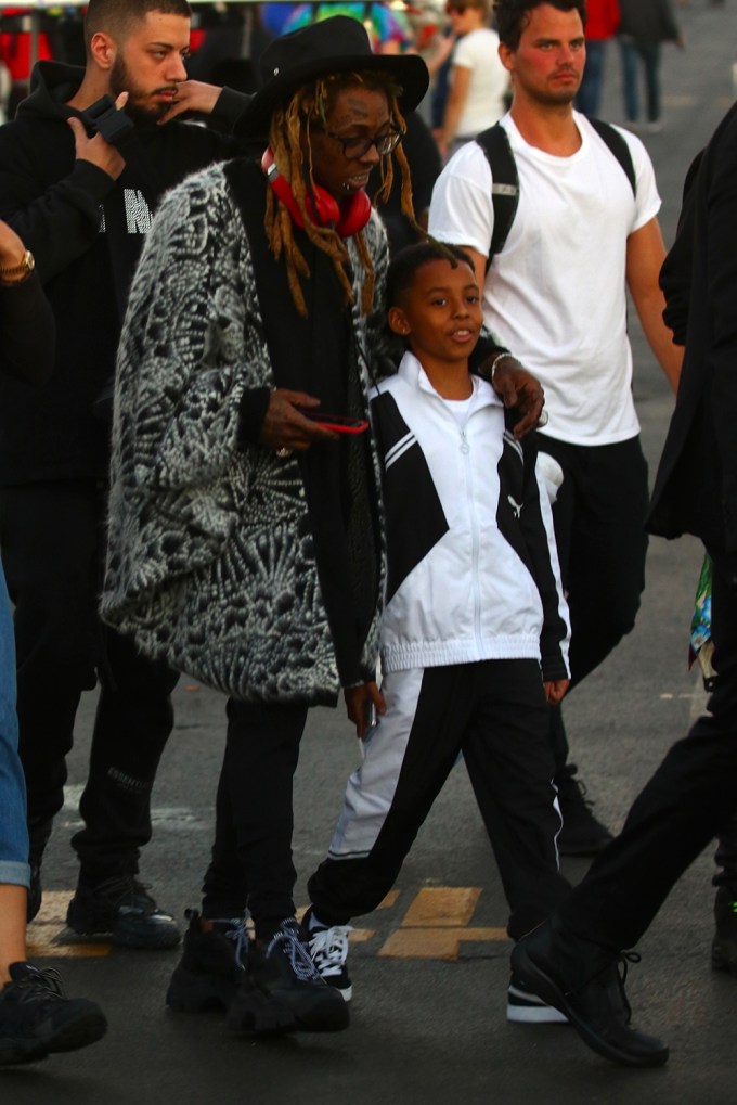Lil Wayne & His fiancé La-Tecia Thomas Attend The Super Bowl