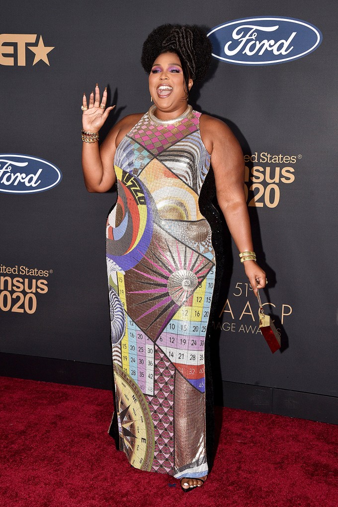 Lizzo Waves On The NAACP Image Awards Red Carpet