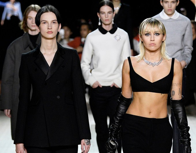 Supermodels on the runway at fashion week