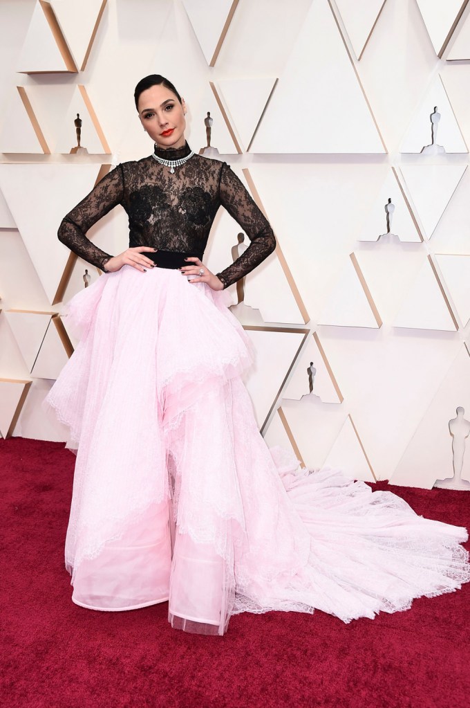 Gal Gadot in pink & blacj 92nd Academy Awards – Arrivals, Los Angeles, USA – 09 Feb 2020