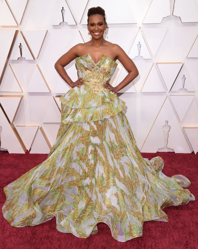 Ryan Michelle Bathe stuns in a strapless dress at the Oscars