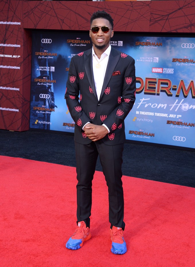 Donovan Mitchell at the ‘Spider-Man: Far From Home’ film premiere in Los Angeles