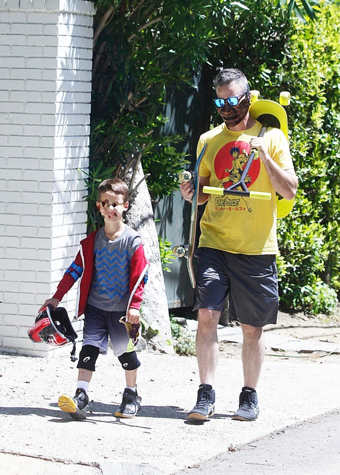 Freddie Prinze Jr. takes son Rocky James skateboarding in CA