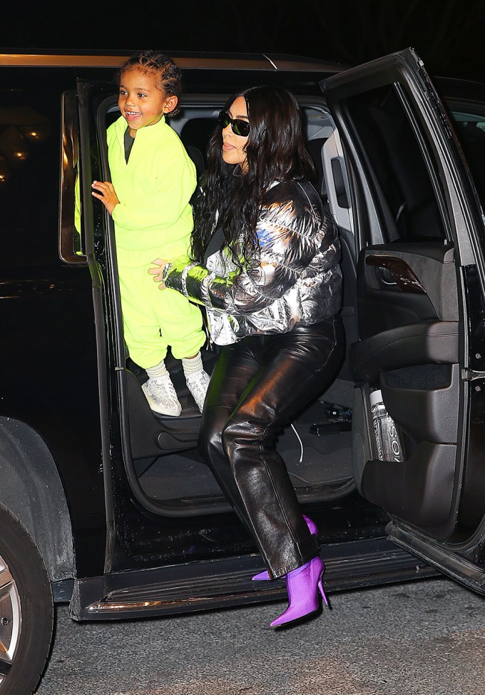 Kim Kardashian Gets Saint Into The Car
