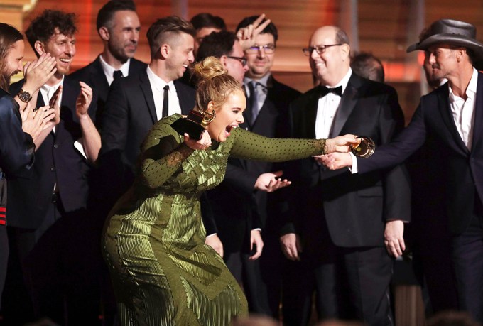 Adele Is Ecstatic To Win Album Of The Year