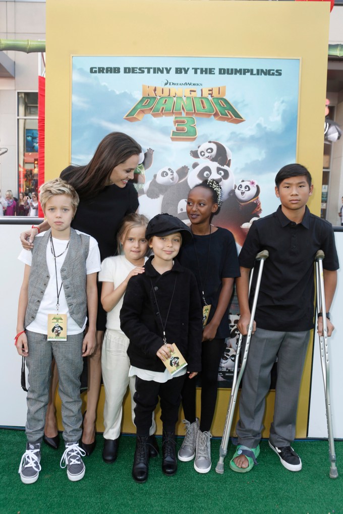 Angelina & Her Kids At The ‘Kung Fu Panda 3’ Premiere