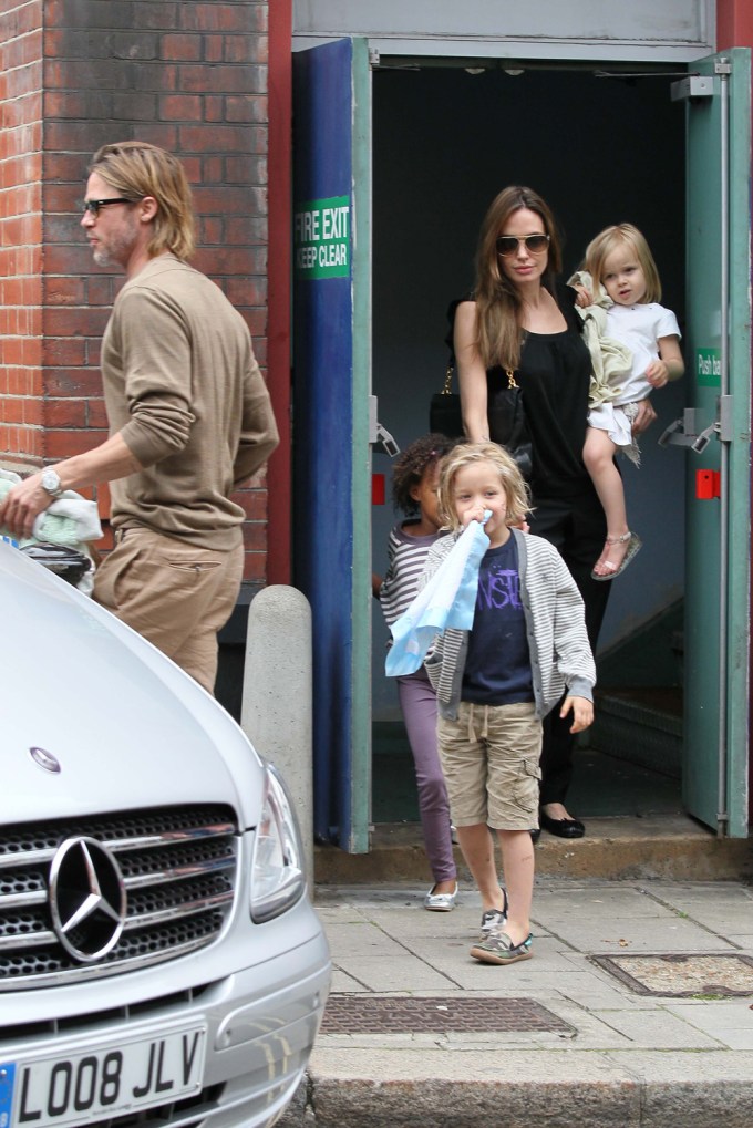 Brad & Angelina Take Their Kids To The Cinema