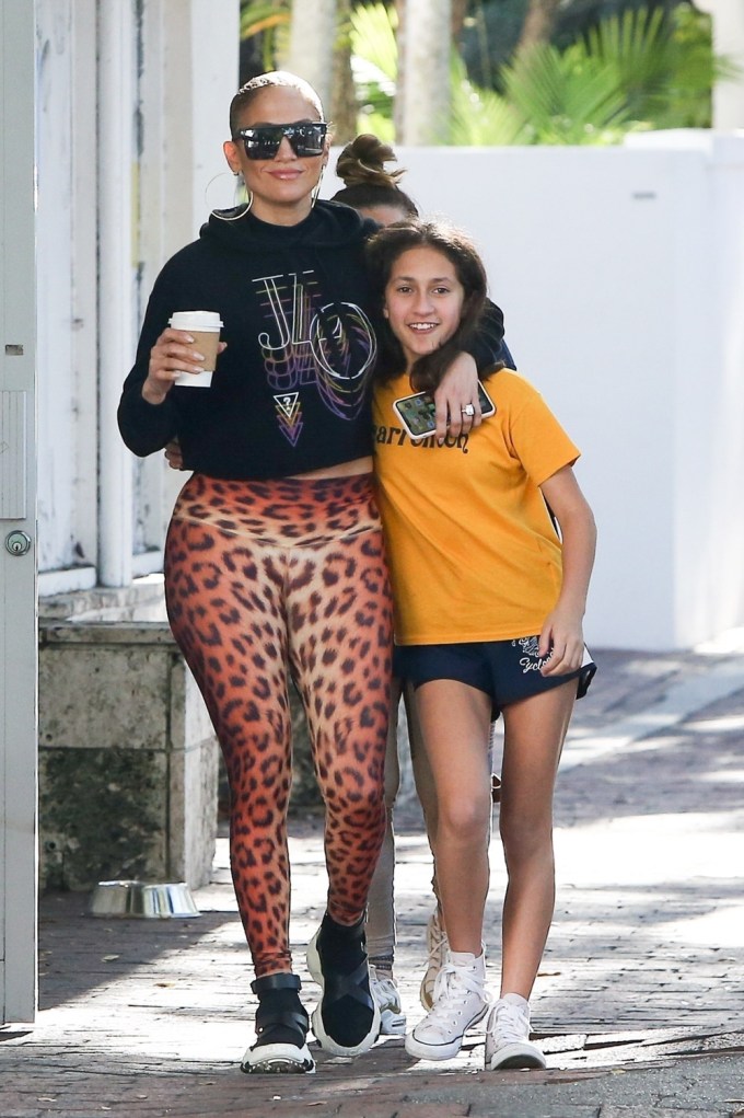 Jennifer Lopez & Emme Out And About In Miami