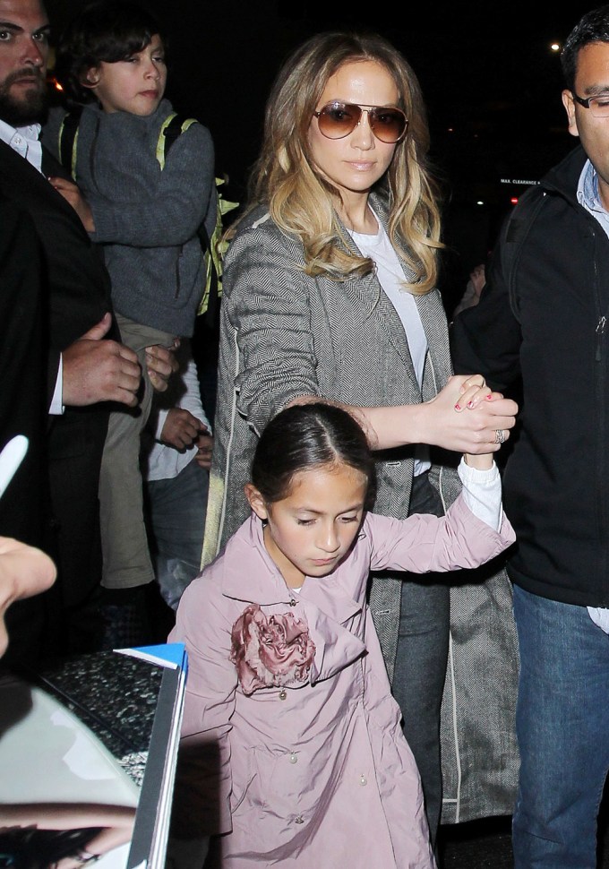 Jennifer Lopez & Daughter Emme at LAX In 2016