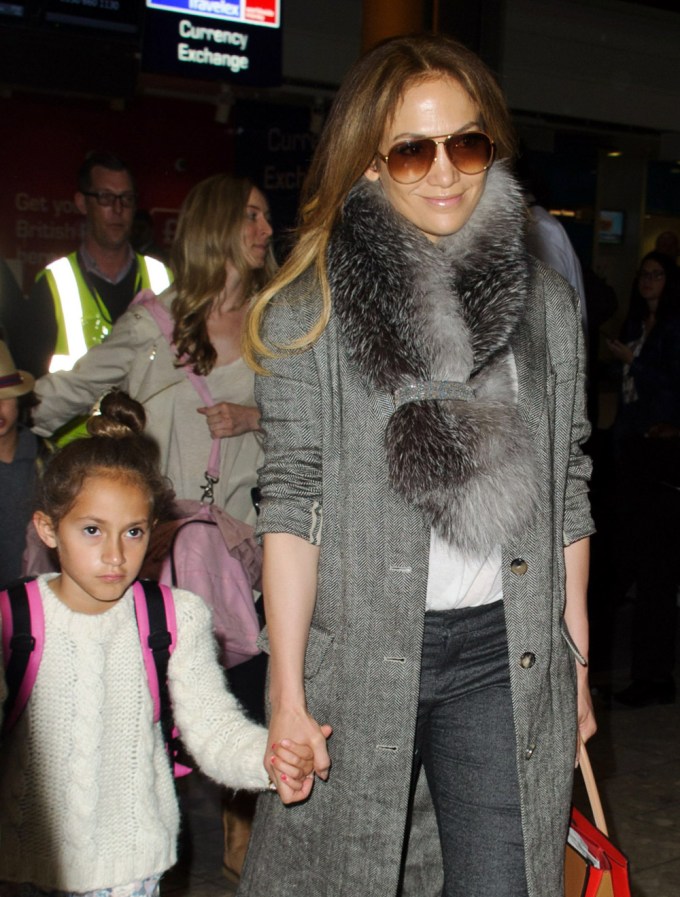 Jennifer Lopez & Emme At Heathrow Airport