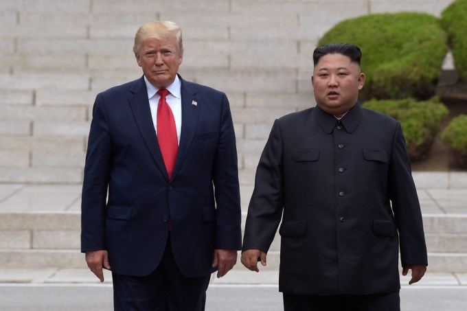 Kim Jong Un & Donald Trump on North Korean Side of DMZ