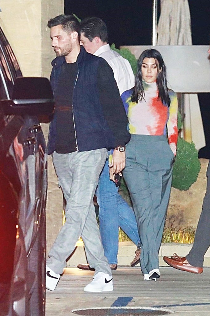 Kourtney Kardashian & Scott Disick Leaving Nobu Together