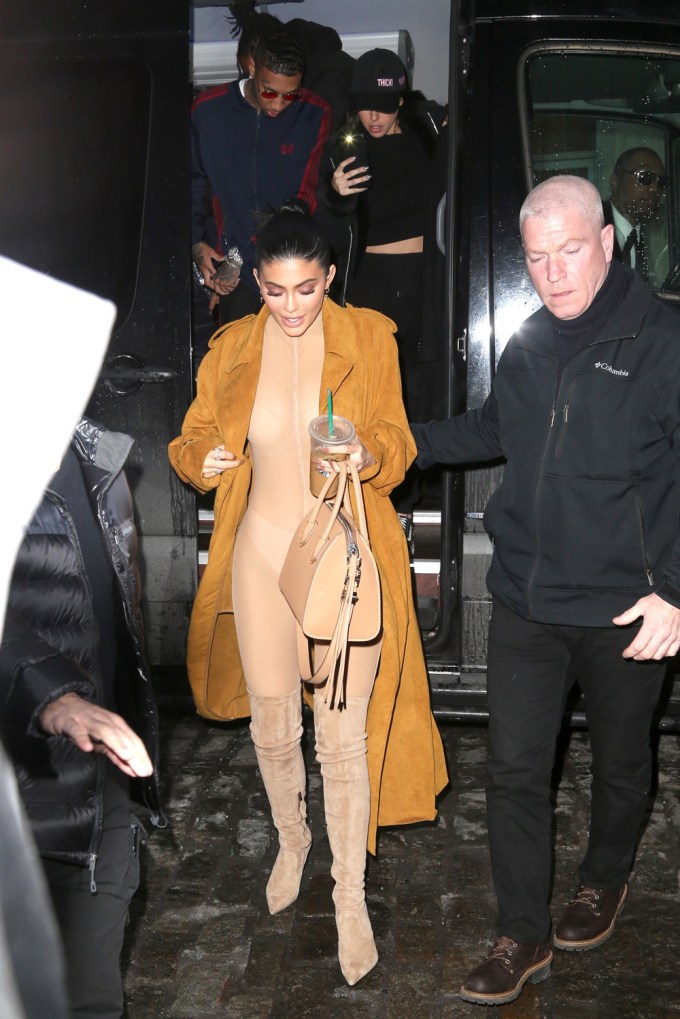 Kylie Jenner going out to dinner with then-boyfriend Tyga