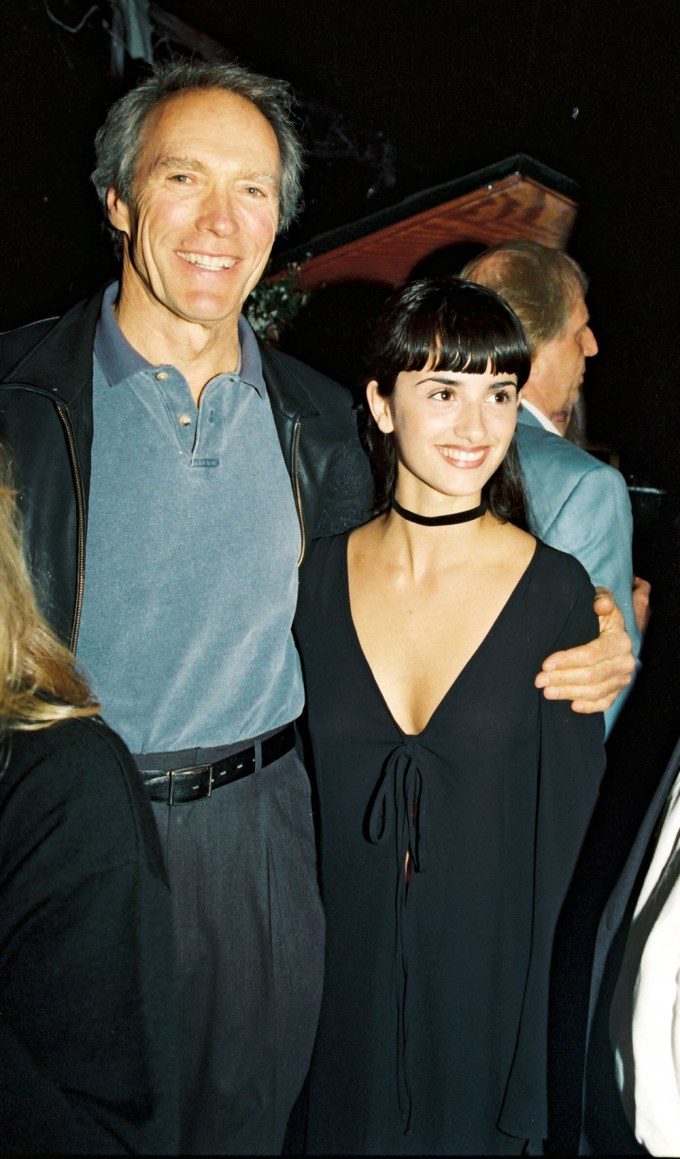 Penelope Cruz with Clint Eastwood at a 1994 Sony Pre-Oscar Party