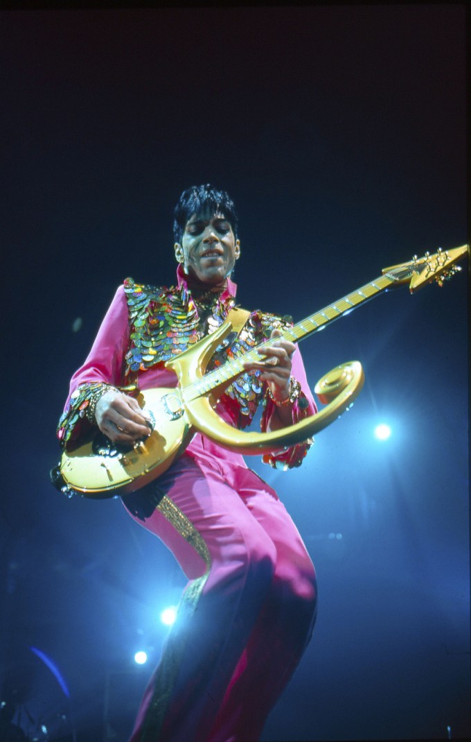 Prince Plays His Symbol Guitar