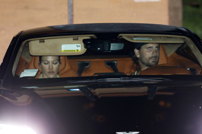 Kourtney Kardashian and Scott Disick In A Car Together
