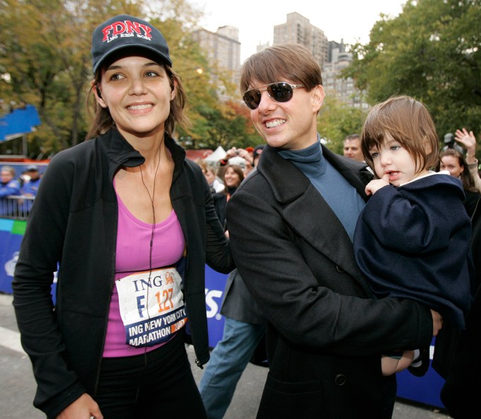 Tom Cruise, Katie Holmes, & Suri Cruise At The New York Marathon