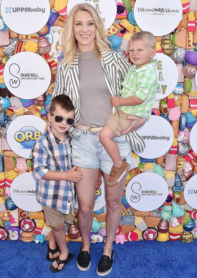 Heather Morris with her sons at the ‘We All Play’ fundraiser
