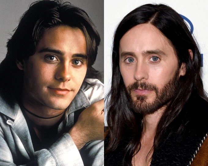 Jared Leto in 1994 and today as an actor/rock star.