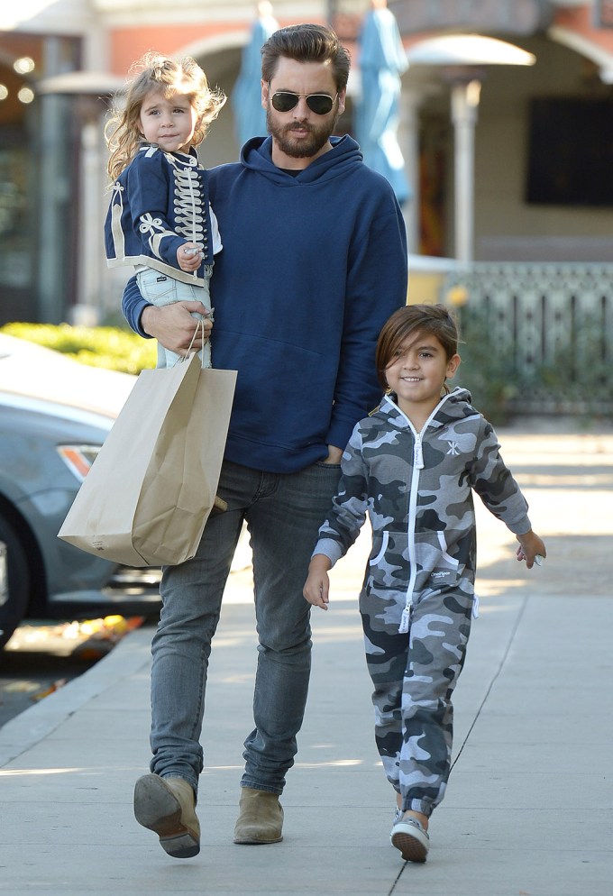 Scott Disick with son Mason and daughter Penelope
