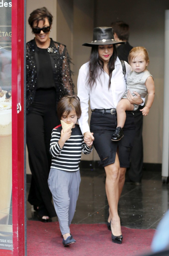 Kourtney Kardashian with Mason and Penelope Disick
