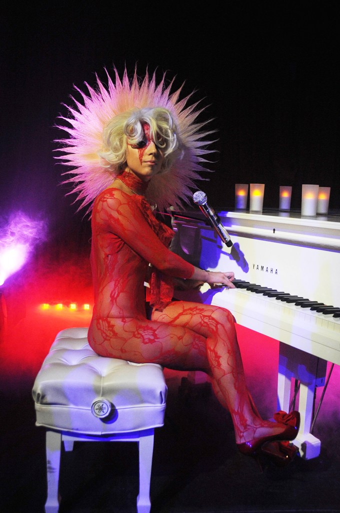 Lady Gaga performs at the Marc Jacobs Spring 2010 party