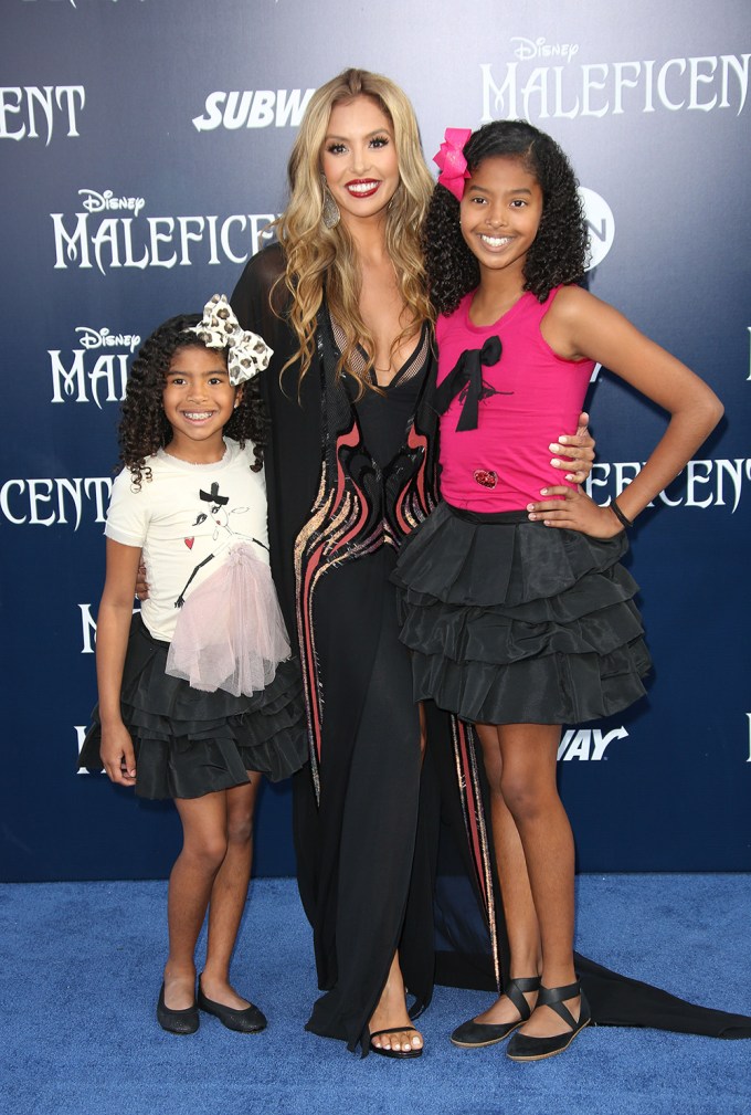 Vanessa Bryant with her daughters at the ‘Maleficent’ film premiere