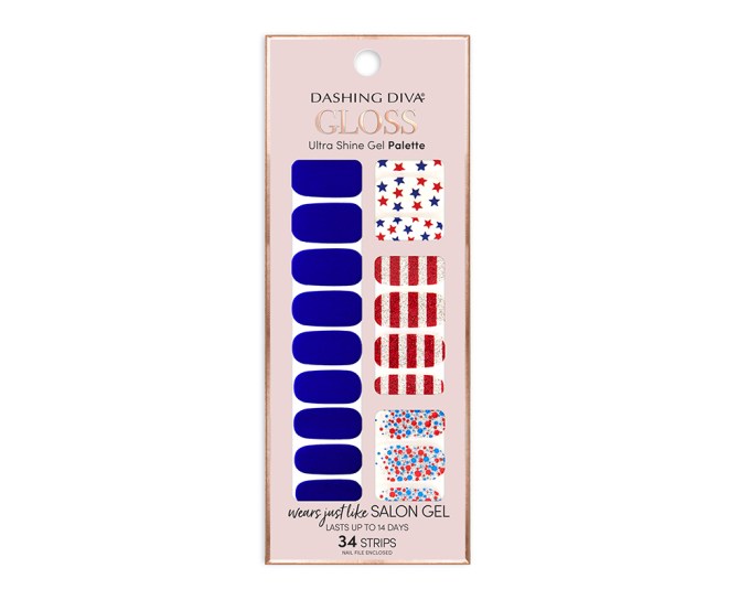 Dashing Diva Gloss Gel Nail Strips – Shake Your Sparkler, $8, dashingdiva.com