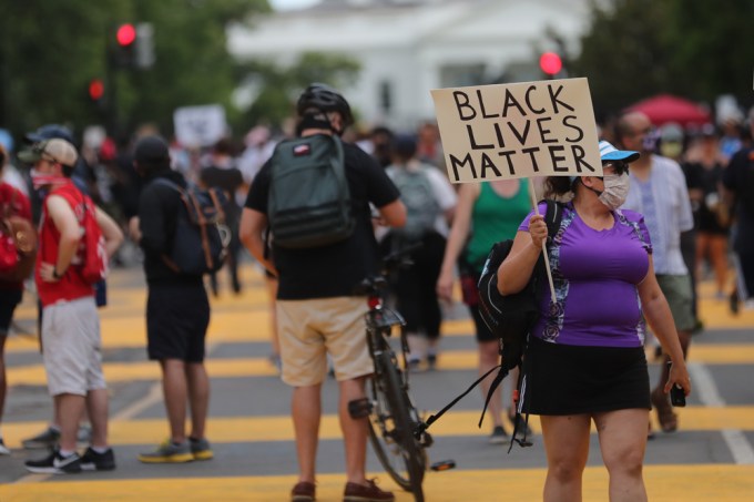 People at the Black Lives Matter protest in Washington D.C.