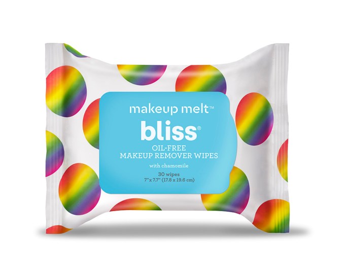 Bliss Limited-Edition Pride Makeup Melt Makeup Remover Wipes, $7, blissworld.com