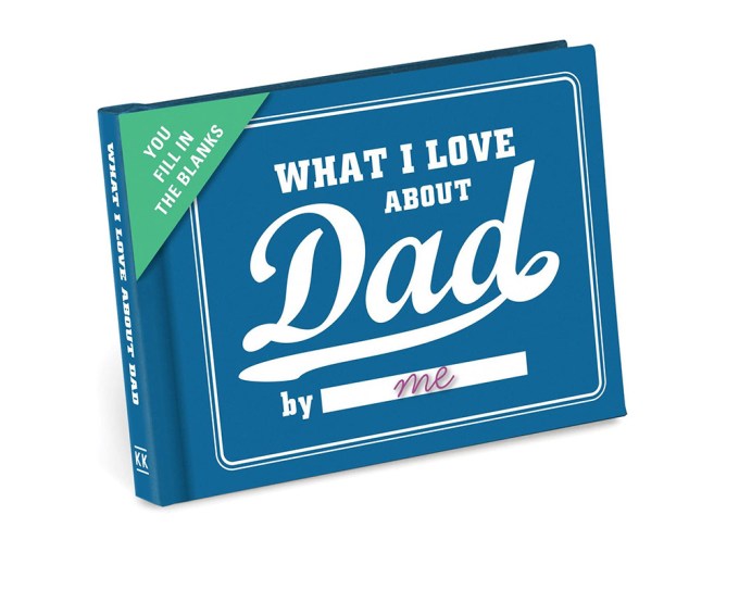 Knock Knock What I Love About Dad Fill-In-The-Blank Journal, $12.93, Amazon