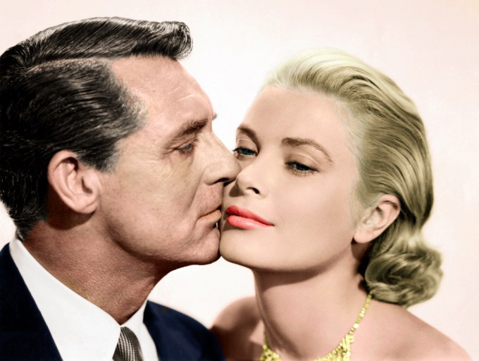 Grace Kelly and Cary Grant in a sweet moment