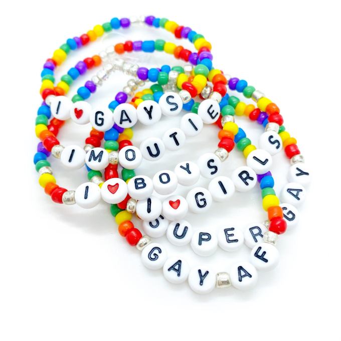 Filthy Mouth Brooklyn Gay Pride Bracelets, $10, Etsy.com