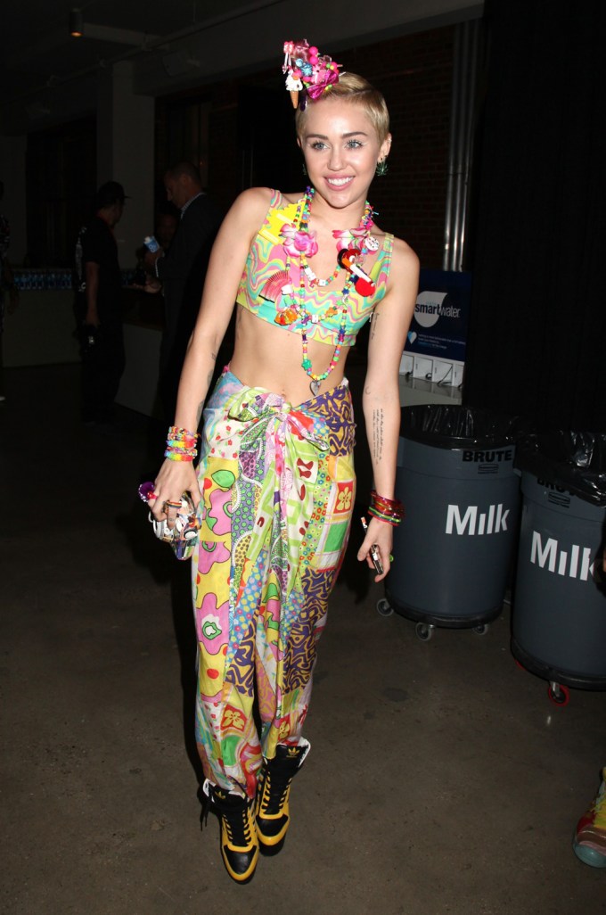 Miley Cyrus at the 2014 Jeremy Scott Show