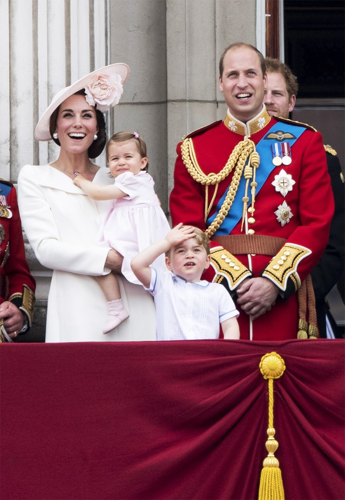 Prince William & Kate Middleton With Their Kids At Trooping The Colour