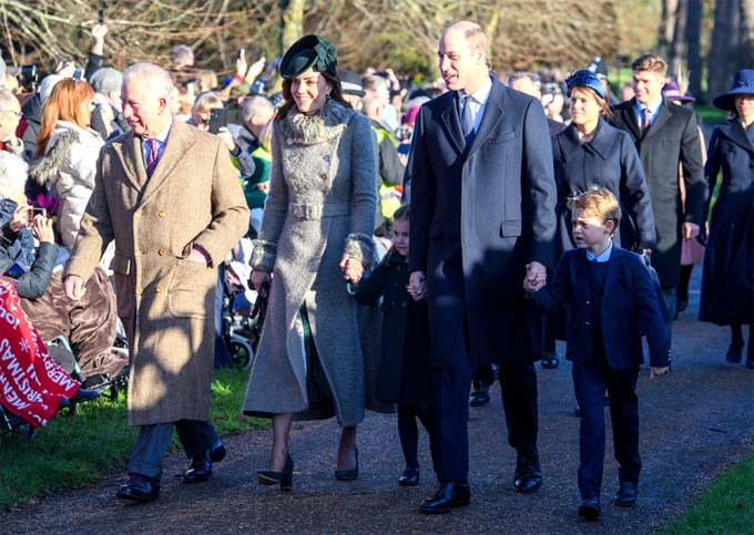 Prince William, Kate Middleton & Their Kids At Church