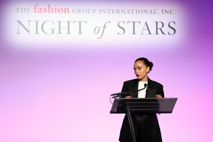 Samira Nasr speaks at the ‘Night of Stars’ gala