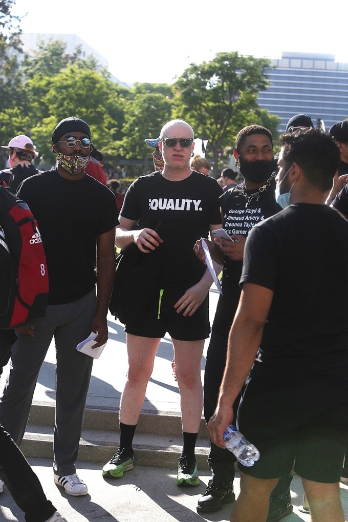 Shaun Ross at a protest